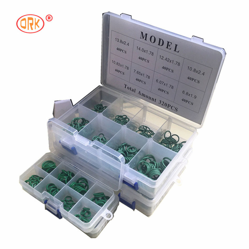 240pcs সবুজ এনবিআর কার এয়ার কন্ডিশনার ও-রিং কিট 16 বিভিন্ন আকারের সীল জন্য আকার